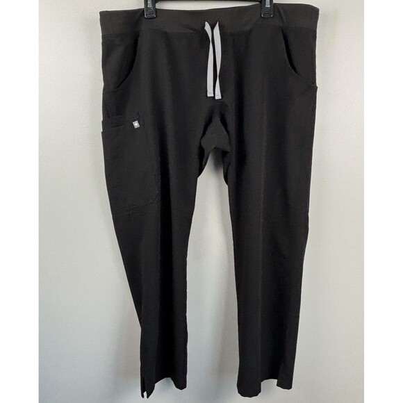 FIGS Scrub Set Sz XXL Catarina Scrub Top Kade Cargo Pants Black Technical - Picture 3 of 15